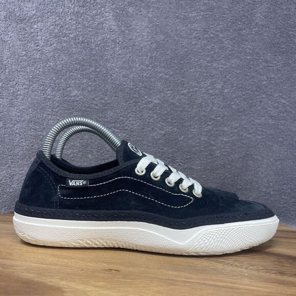 Vans Circle Vee SE Suede Black/Marshmallow Sneakers Low-Top Shoes Women's 8.5 - Picture 1 of 9